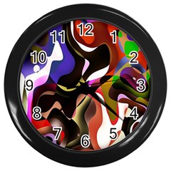 Colourful Abstract Background Design Wall Clocks (black) by Simbadda