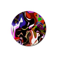 Colourful Abstract Background Design Rubber Coaster (round)  by Simbadda