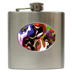 Colourful Abstract Background Design Hip Flask (6 Oz) by Simbadda