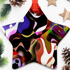 Colourful Abstract Background Design Star Ornament (two Sides) by Simbadda