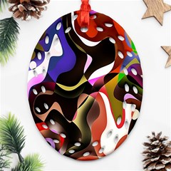 Colourful Abstract Background Design Oval Filigree Ornament (two Sides) by Simbadda