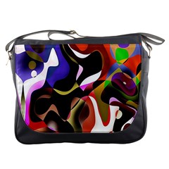 Colourful Abstract Background Design Messenger Bags by Simbadda