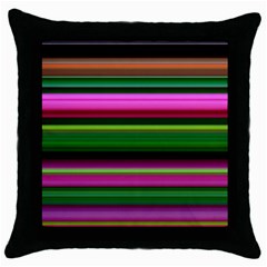 Multi Colored Stripes Background Wallpaper Throw Pillow Case (black) by Simbadda