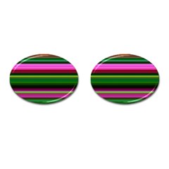 Multi Colored Stripes Background Wallpaper Cufflinks (oval) by Simbadda