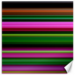 Multi Colored Stripes Background Wallpaper Canvas 16  X 16   by Simbadda