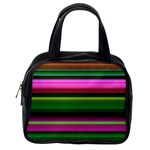 Multi Colored Stripes Background Wallpaper Classic Handbags (One Side) Front