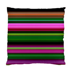 Multi Colored Stripes Background Wallpaper Standard Cushion Case (two Sides) by Simbadda