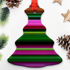 Multi Colored Stripes Background Wallpaper Christmas Tree Ornament (two Sides) by Simbadda