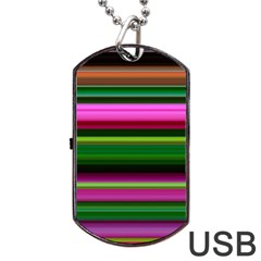 Multi Colored Stripes Background Wallpaper Dog Tag Usb Flash (two Sides)