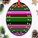 Multi Colored Stripes Background Wallpaper Ornament (Oval Filigree) Front