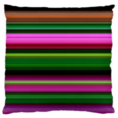 Multi Colored Stripes Background Wallpaper Large Cushion Case (two Sides) by Simbadda