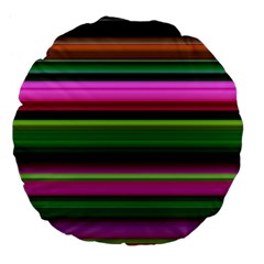 Multi Colored Stripes Background Wallpaper Large 18  Premium Flano Round Cushions by Simbadda