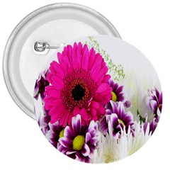 Pink Purple And White Flower Bouquet 3  Buttons