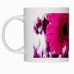 Pink Purple And White Flower Bouquet White Mugs