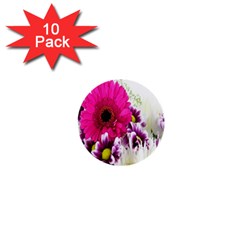 Pink Purple And White Flower Bouquet 1  Mini Buttons (10 pack) 