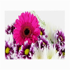 Pink Purple And White Flower Bouquet Small Glasses Cloth