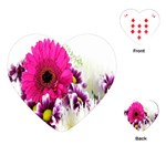 Pink Purple And White Flower Bouquet Playing Cards (Heart)  Front