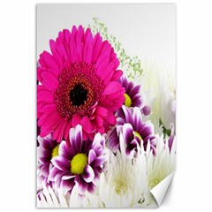 Pink Purple And White Flower Bouquet Canvas 12  x 18  