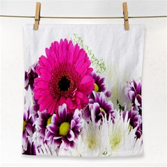 Pink Purple And White Flower Bouquet Face Towel