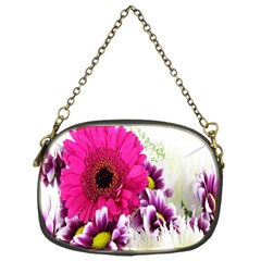 Pink Purple And White Flower Bouquet Chain Purses (One Side) 