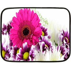 Pink Purple And White Flower Bouquet Fleece Blanket (Mini)