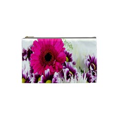 Pink Purple And White Flower Bouquet Cosmetic Bag (Small) 