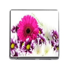 Pink Purple And White Flower Bouquet Memory Card Reader (Square)