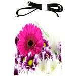 Pink Purple And White Flower Bouquet Shoulder Sling Bags Front