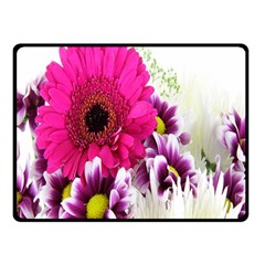 Pink Purple And White Flower Bouquet Fleece Blanket (small) by Simbadda