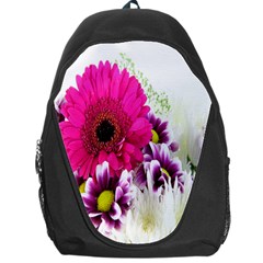 Pink Purple And White Flower Bouquet Backpack Bag