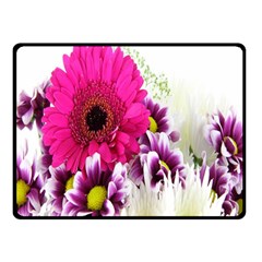 Pink Purple And White Flower Bouquet Double Sided Fleece Blanket (Small) 