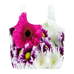 Pink Purple And White Flower Bouquet Full Print Recycle Bags (L) 