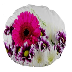 Pink Purple And White Flower Bouquet Large 18  Premium Flano Round Cushions