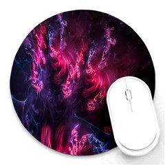 Abstract Fractal Background Wallpaper Round Mousepads by Simbadda