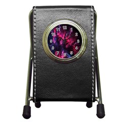 Abstract Fractal Background Wallpaper Pen Holder Desk Clocks by Simbadda