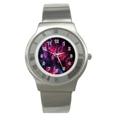 Abstract Fractal Background Wallpaper Stainless Steel Watch by Simbadda