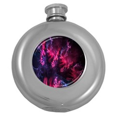 Abstract Fractal Background Wallpaper Round Hip Flask (5 Oz) by Simbadda