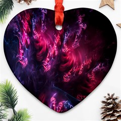 Abstract Fractal Background Wallpaper Heart Ornament (two Sides) by Simbadda