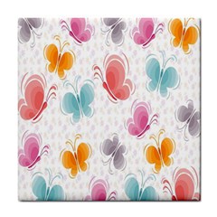 Butterfly Pattern Vector Art Wallpaper Tile Coasters