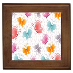 Butterfly Pattern Vector Art Wallpaper Framed Tiles