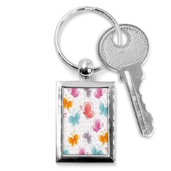 Butterfly Pattern Vector Art Wallpaper Key Chains (rectangle)  by Simbadda