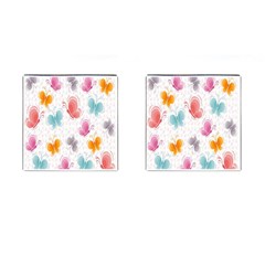 Butterfly Pattern Vector Art Wallpaper Cufflinks (square) by Simbadda