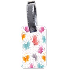 Butterfly Pattern Vector Art Wallpaper Luggage Tags (two Sides) by Simbadda