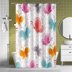 Butterfly Pattern Vector Art Wallpaper Shower Curtain 48  X 72  (small)  by Simbadda