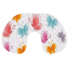 Butterfly Pattern Vector Art Wallpaper Travel Neck Pillows by Simbadda