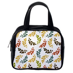 Colorful Leaves Seamless Wallpaper Pattern Background Classic Handbags (one Side) by Simbadda