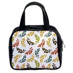 Colorful Leaves Seamless Wallpaper Pattern Background Classic Handbags (2 Sides) by Simbadda