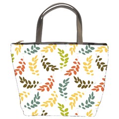 Colorful Leaves Seamless Wallpaper Pattern Background Bucket Bags by Simbadda