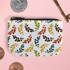 Colorful Leaves Seamless Wallpaper Pattern Background Mini Coin Purses by Simbadda