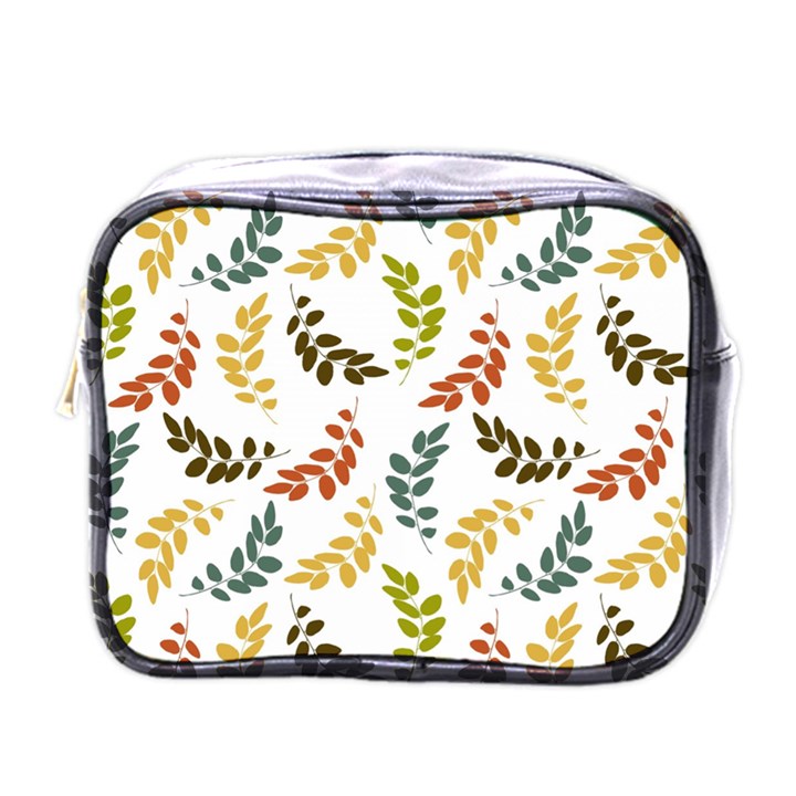 Colorful Leaves Seamless Wallpaper Pattern Background Mini Toiletries Bags